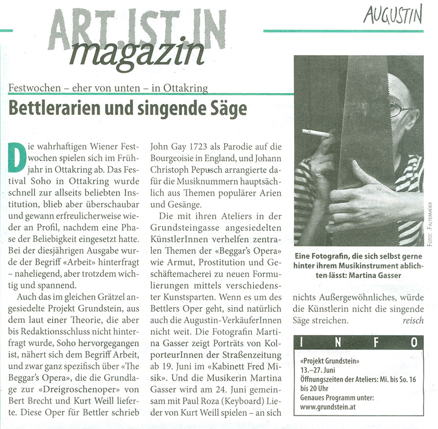 Augustin; beggars Opera; Martina Gasser