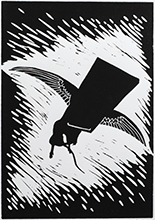 In der Falle, Martina Gasser, Linoprint