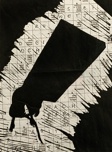 In der Falle, Martina Gasser, Linoldruck