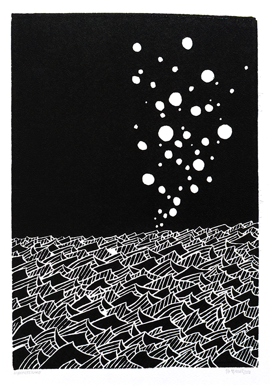Martina Gasser, Linoprint, Linoldruck, Wassertr�ume