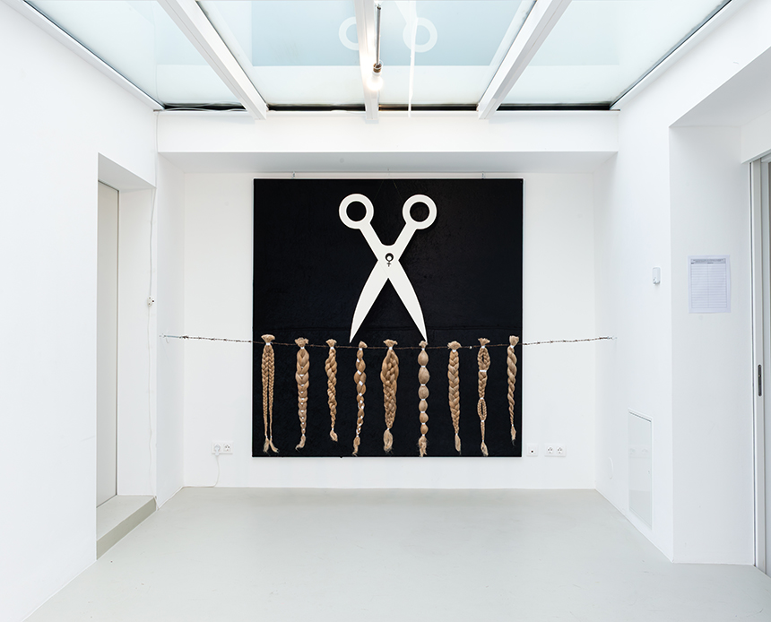 Open Studio Neulerchenfelderstraße, Das politische Haar, Martina Gasser, Kunst, Installation